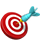 Emoji d'une cible rouge et blanche avec un flechette en son centre
